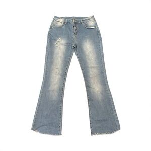 Classic Blue Distressed Women Jeans size large